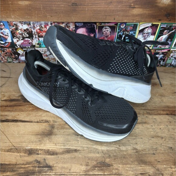 Size 12- Saucony Guide 17 Black Shadow Fog Men’s Running Training Shoes Sneakers - Picture 2 of 7